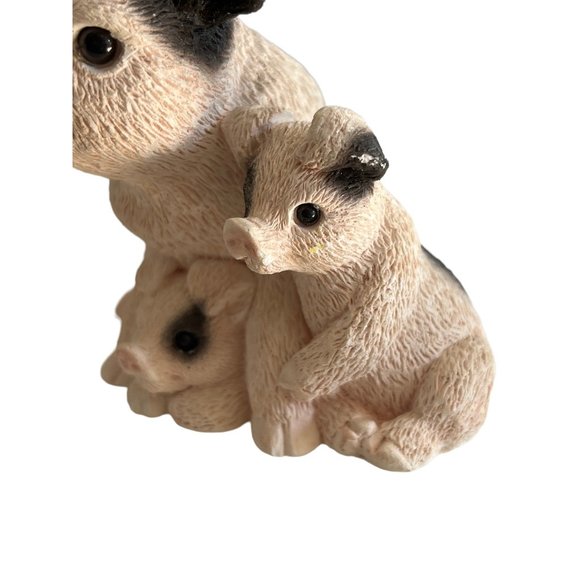 Stone Critters Pig Family 3 piggies c - 566 USA - Picture 5 of 6